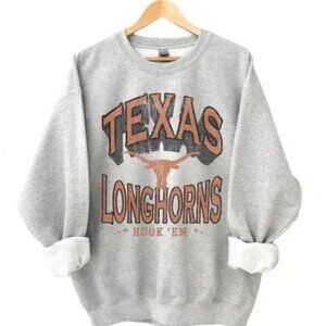 Texas Longhorns Sweatshirt Vintage Style University of Texas Hook ’Em Crewneck